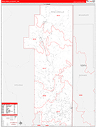 Pend Oreille Wall Map Red Line Style